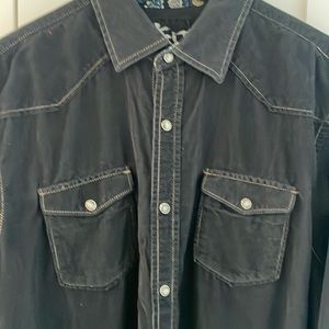 Men’s black cord button down